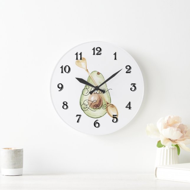 Grande Horloge Ronde Avocado Heart Spoon True Love (Maison)