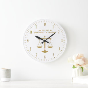 Grande Horloge Ronde Avocat d'or en droit   Bureau du droit
