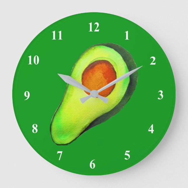 Grande Horloge Ronde Avocat vert addict art mignon (Recto)