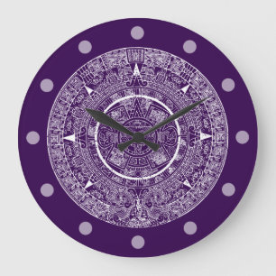 Grande Horloge Ronde Aztec mexicain Soleil Pierre Maya Calendrier 3