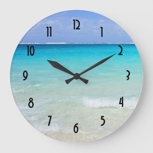 Grande Horloge Ronde Azure Blue Caribbean Tropical Beach (Recto)