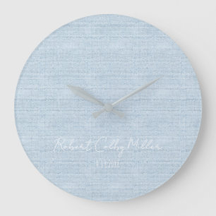 Grande Horloge Ronde Baby Linen Fabric Full Name Date