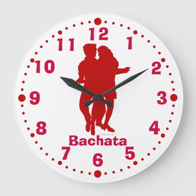 Grande Horloge Ronde Bachata Latin Dance Pose Wall Clock With Minutes (Recto)