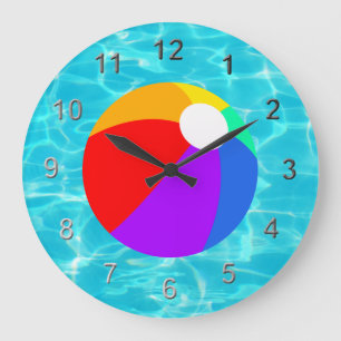 Grande Horloge Ronde Bal de plage d'été