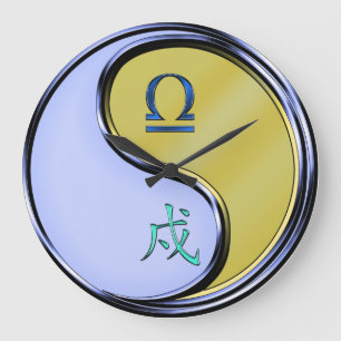 Grande Horloge Ronde Balance & Chien Métal