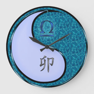 Grande Horloge Ronde Balance & Lapin d'Eau