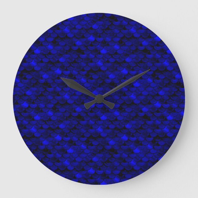 Grande Horloge Ronde Balances de sirène bleu foncé tombant (Recto)