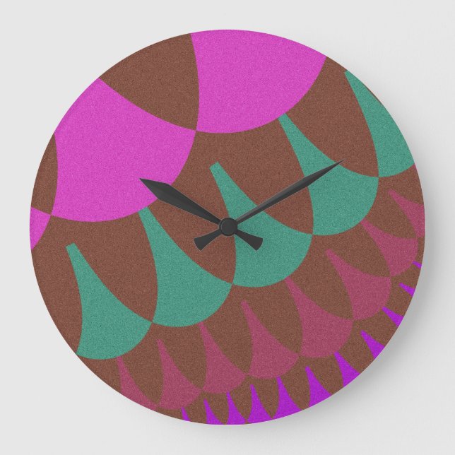 Grande Horloge Ronde Balances roses et bordeaux (Recto)