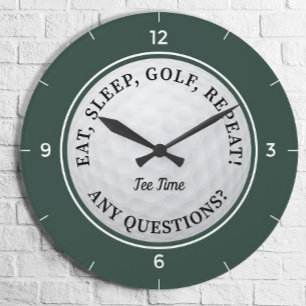 Grande Horloge Ronde Balle de golf personnalisée Sports Golfeur Citatio