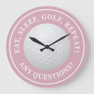 Grande Horloge Ronde Balle de golf Sports Citation de golf moderne Rose