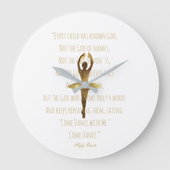 Grande Horloge Ronde Ballerina Inspirational Dance Citation Danse Balle (Recto)