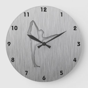 Grande Horloge Ronde Ballet de metal-look brushed