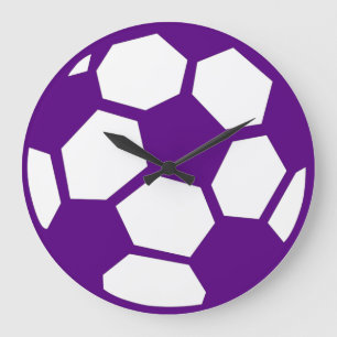 Grande Horloge Ronde Ballon de football pourpre