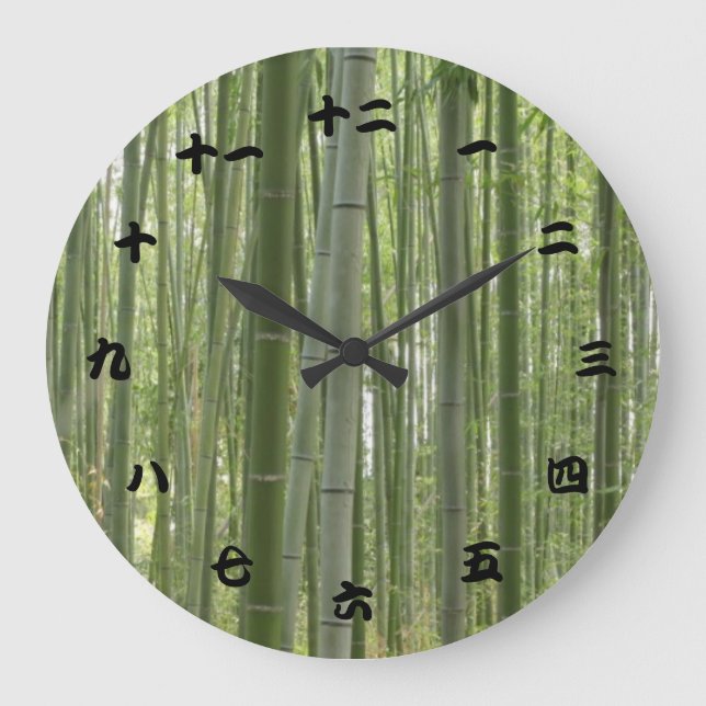 Grande Horloge Ronde Bamboo Woods, Kanji japonais (Recto)
