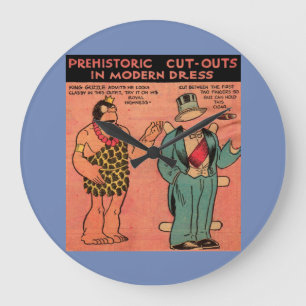 Grande Horloge Ronde Bande dessinée des années 1930 poupée en papier de