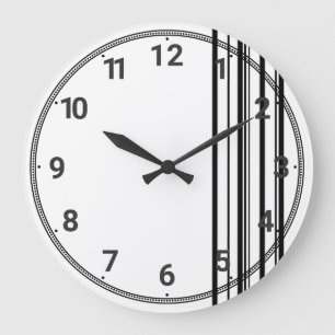 Grande Horloge Ronde Bandes noires