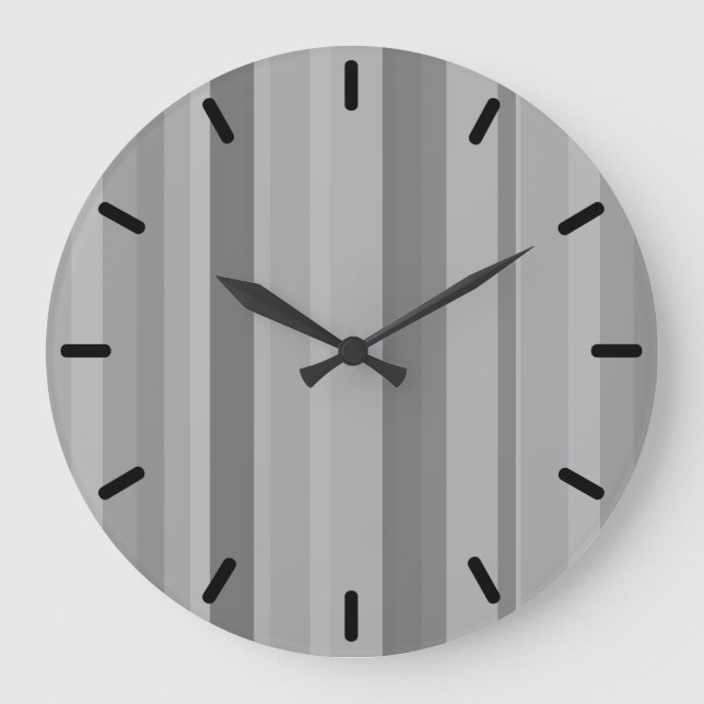 Grande Horloge Ronde Bandes verticales grises (Recto)