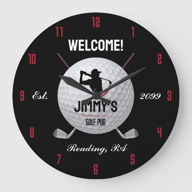 Grande Horloge Ronde Bar de golf classique personnalisé (Recto)
