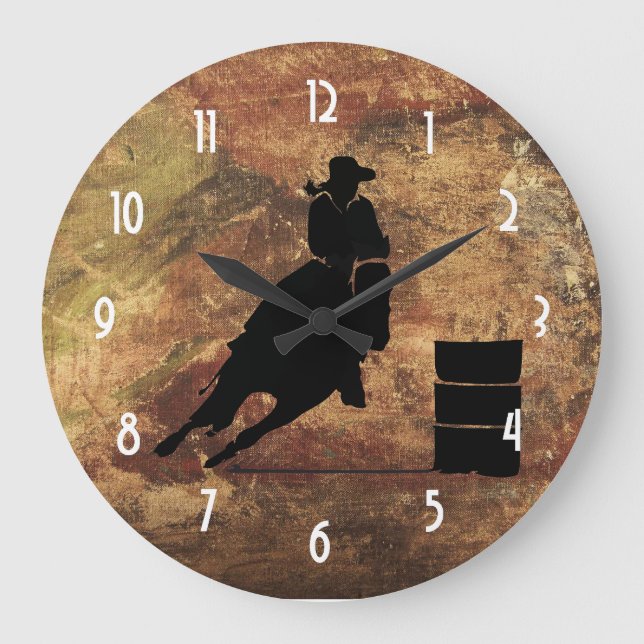 Grande Horloge Ronde Baril emballant la silhouette de fille sur une (Recto)