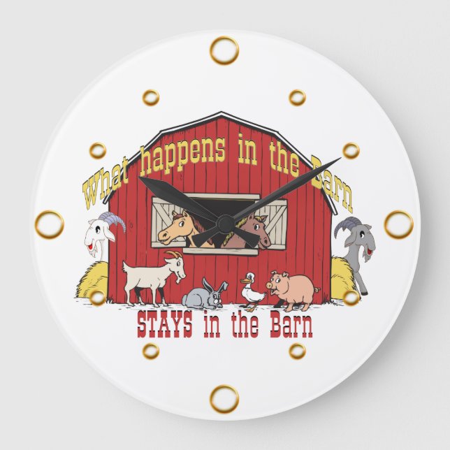 Grande Horloge Ronde Barn Animals (Recto)