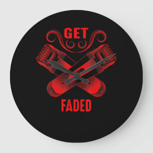 Grande Horloge Ronde Barre Obtenir Faded Cool maître Barber Hairer Fa