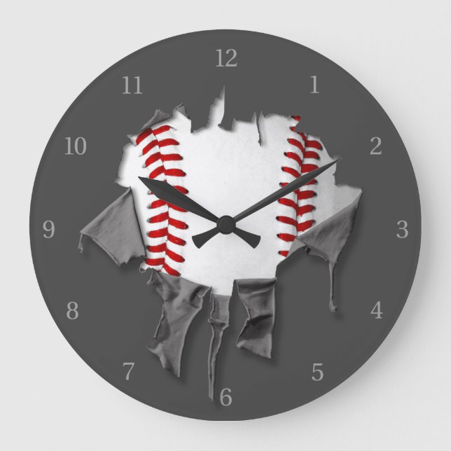 Grande Horloge Ronde Base-ball déchiré (Recto)