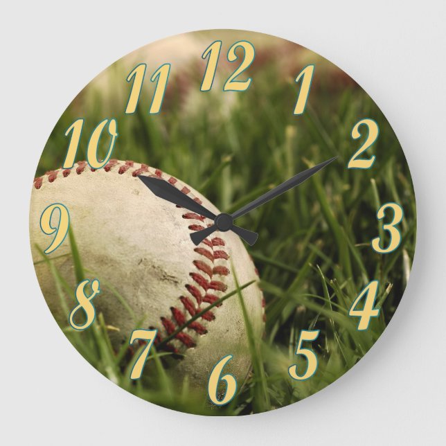 Grande Horloge Ronde Base-ball nostalgiques (Recto)