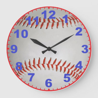 Grande Horloge Ronde Baseball clock with Numbers