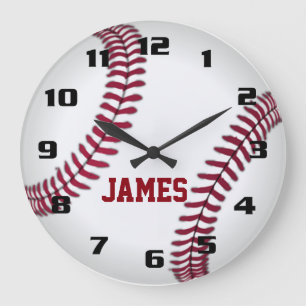 Grande Horloge Ronde Baseball Monogramme