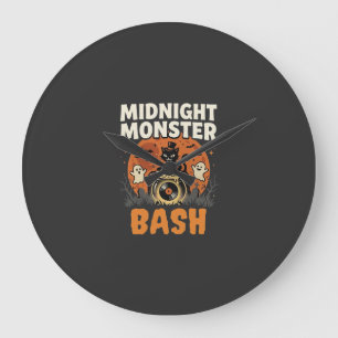 Grande Horloge Ronde Bash de monstres de minuit d'Halloween