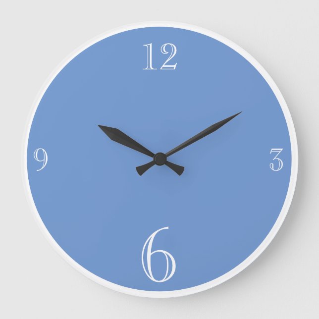 Grande Horloge Ronde Basic basique bleu de Périwinkle (Recto)