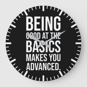 Grande Horloge Ronde Basics vs Advanced - Gym, Hustle, Succès