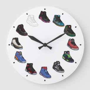 Grande Horloge Ronde Basket Acrylique (DB)