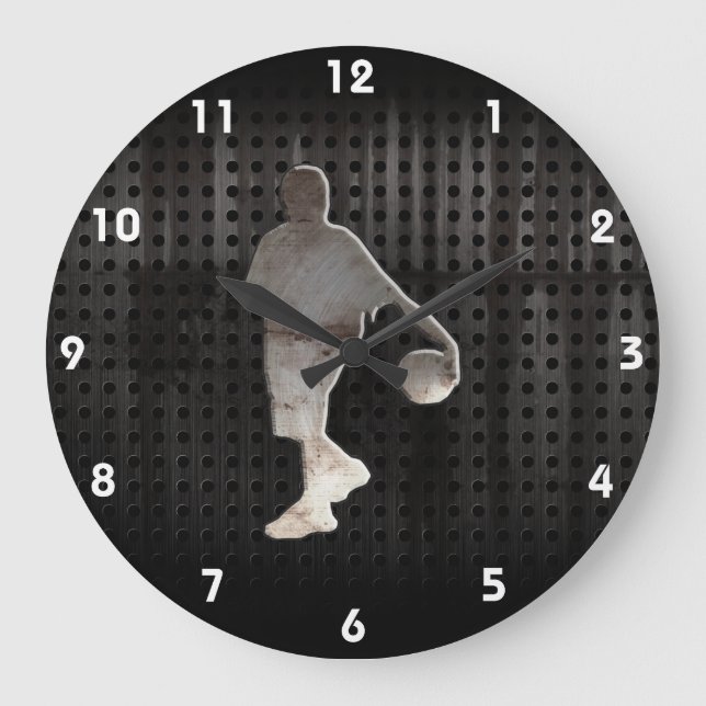 Grande Horloge Ronde Basket-ball grunge (Recto)
