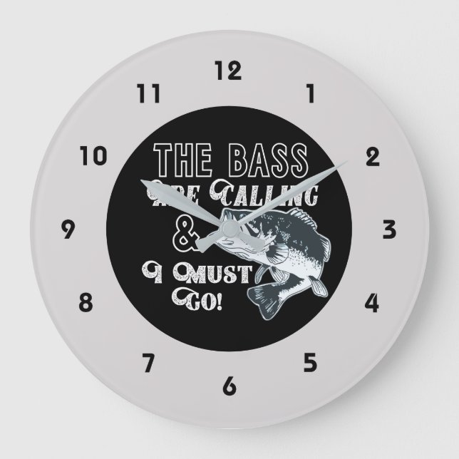 Grande Horloge Ronde Basse Pêche Sport Hobby Citation Pour Hommes (Recto)