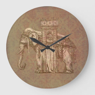 Grande Horloge Ronde Bastille vintage d'éléphant