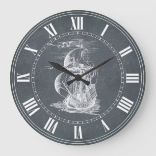 Grande Horloge Ronde Bateau de navigation vintage