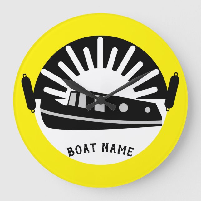 Grande Horloge Ronde Bateau Narrowboat Canal Bateau Living Porte Voyage (Recto)