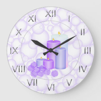 Grande Horloge Ronde Bathroom de Candles et Bubbles