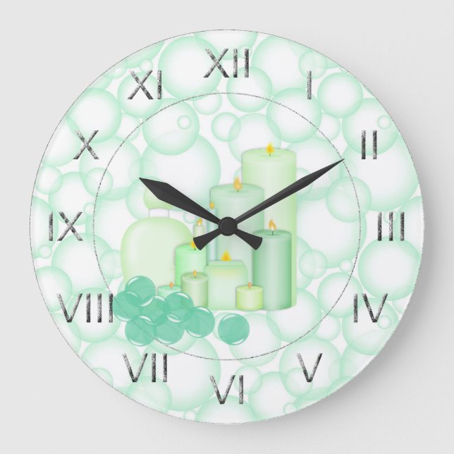 Grande Horloge Ronde Bathroom de Green Bubble (Recto)