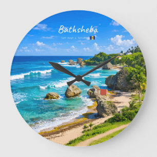 Grande Horloge Ronde Bathsheba, Barbade - Côte de plage tropicale