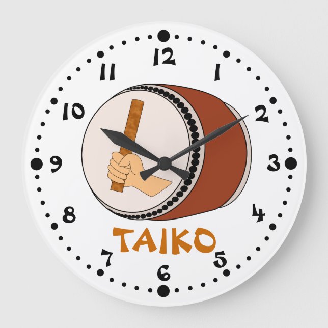 Grande Horloge Ronde Bâton à main Taiko Drum japonais Drumming (Recto)