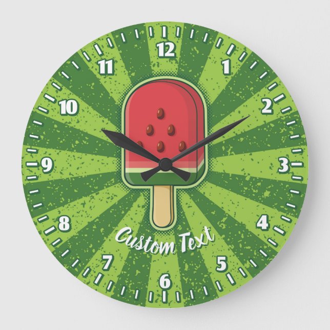 Grande Horloge Ronde Bâton de crème glacée de pastèque (Recto)