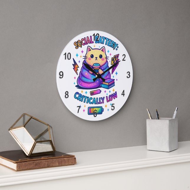 Grande Horloge Ronde Batterie sociale Critique... (Bureau)