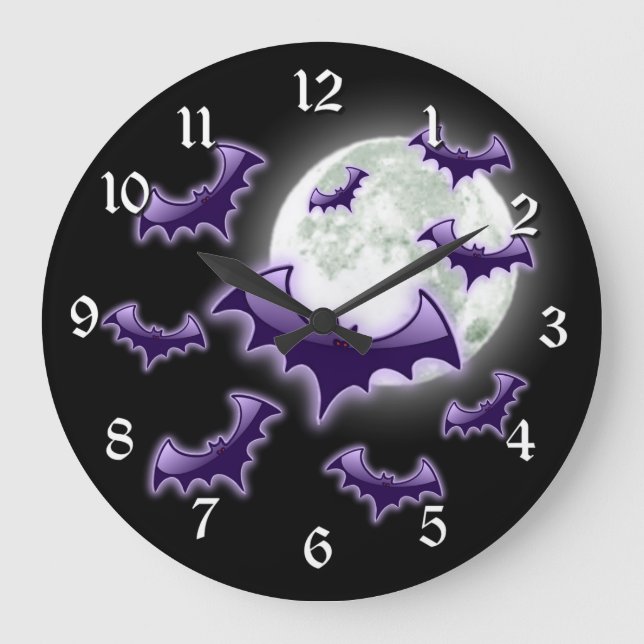 Grande Horloge Ronde Battes noires et pourpres de Pleine lune (Recto)