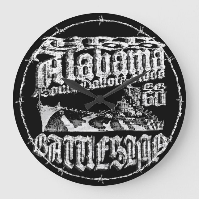 Grande Horloge Ronde Battleship Alabama Acrylic Wall Clock (Recto)