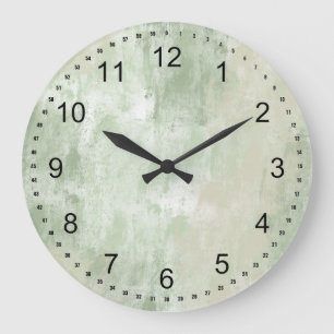 Grande Horloge Ronde Beach Green Cream Sand abstract