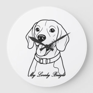 Grande Horloge Ronde Beagle adorable