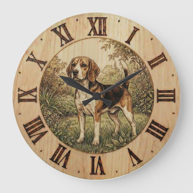 Grande Horloge Ronde Beagle in Spring Park Wall clock  (Recto)