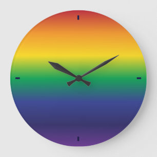 Grande Horloge Ronde Beau arc-en-ciel dégradé